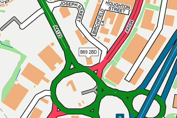 B69 2BD map - OS OpenMap – Local (Ordnance Survey)