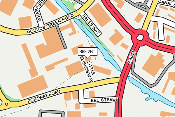 B69 2BT map - OS OpenMap – Local (Ordnance Survey)