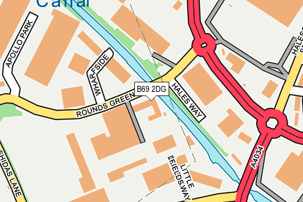 B69 2DG map - OS OpenMap – Local (Ordnance Survey)
