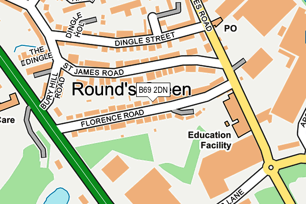B69 2DN map - OS OpenMap – Local (Ordnance Survey)
