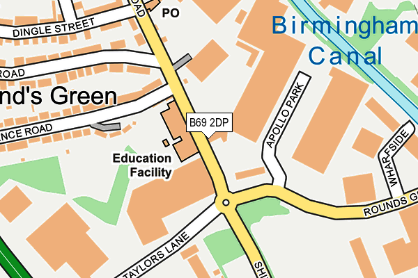 B69 2DP map - OS OpenMap – Local (Ordnance Survey)