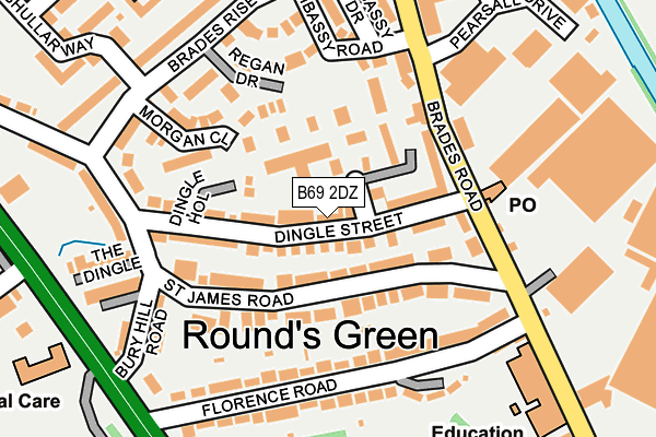 B69 2DZ map - OS OpenMap – Local (Ordnance Survey)