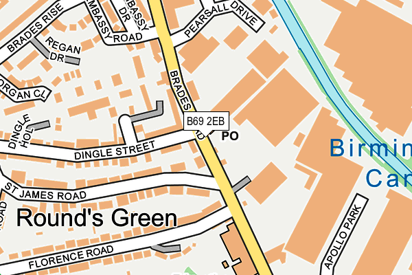 B69 2EB map - OS OpenMap – Local (Ordnance Survey)