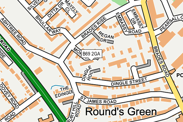 B69 2GA map - OS OpenMap – Local (Ordnance Survey)