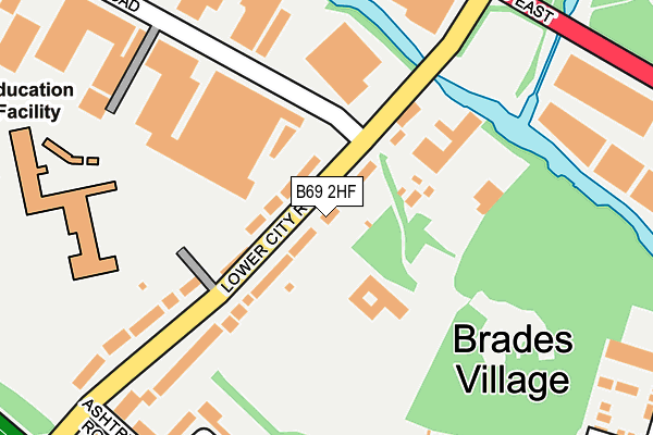 B69 2HF map - OS OpenMap – Local (Ordnance Survey)