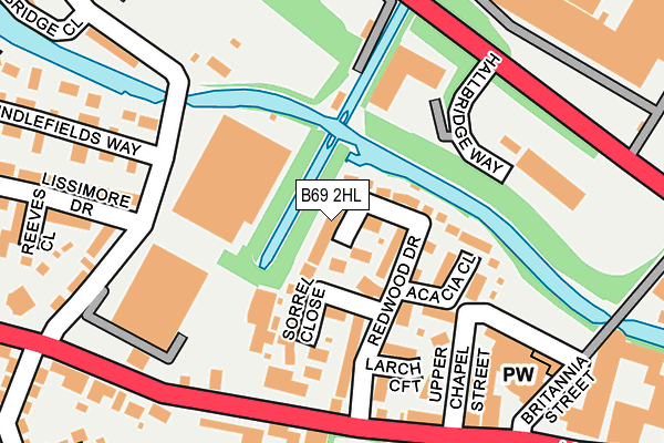 B69 2HL map - OS OpenMap – Local (Ordnance Survey)