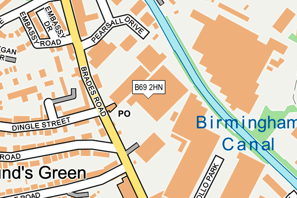B69 2HN map - OS OpenMap – Local (Ordnance Survey)