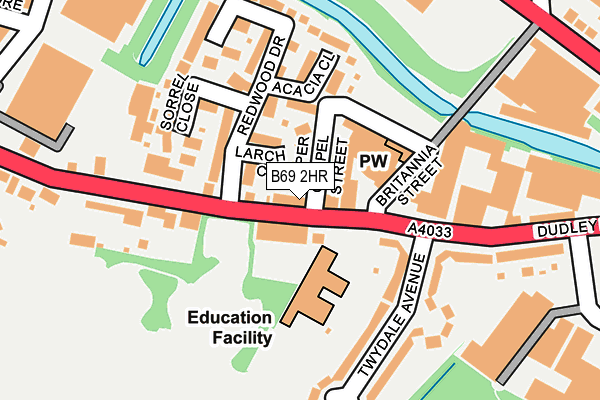 B69 2HR map - OS OpenMap – Local (Ordnance Survey)