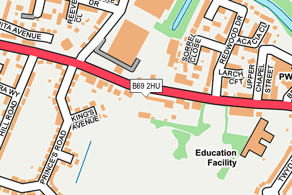 B69 2HU map - OS OpenMap – Local (Ordnance Survey)
