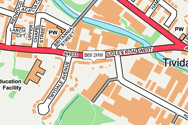 B69 2HW map - OS OpenMap – Local (Ordnance Survey)