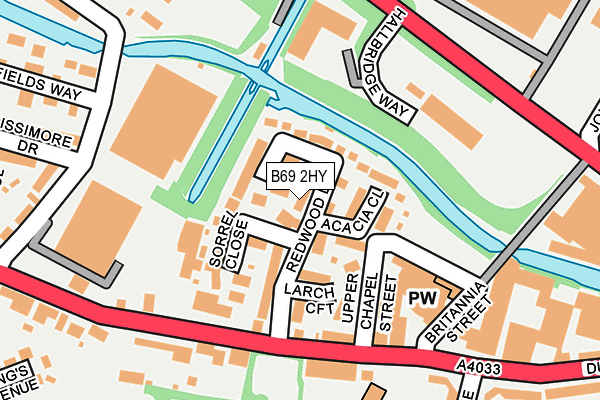 B69 2HY map - OS OpenMap – Local (Ordnance Survey)