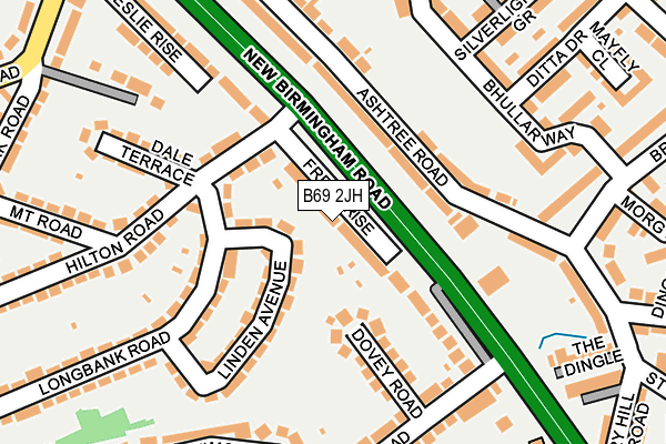 B69 2JH map - OS OpenMap – Local (Ordnance Survey)