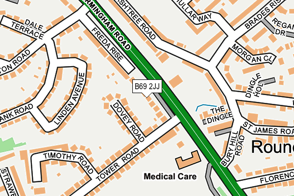 B69 2JJ map - OS OpenMap – Local (Ordnance Survey)