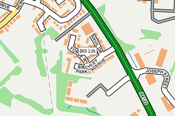 B69 2JN map - OS OpenMap – Local (Ordnance Survey)