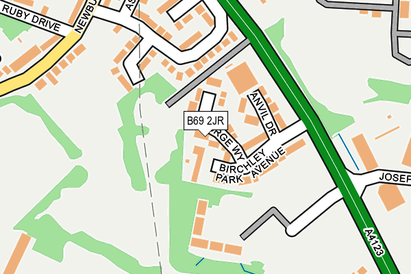 B69 2JR map - OS OpenMap – Local (Ordnance Survey)