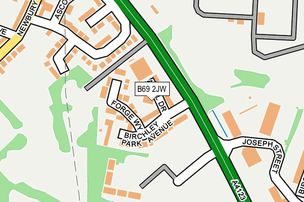 B69 2JW map - OS OpenMap – Local (Ordnance Survey)