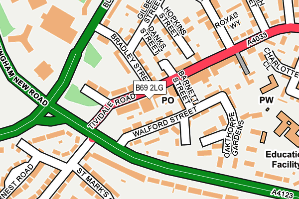 B69 2LG map - OS OpenMap – Local (Ordnance Survey)