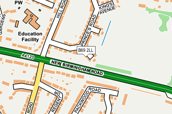 B69 2LL map - OS OpenMap – Local (Ordnance Survey)