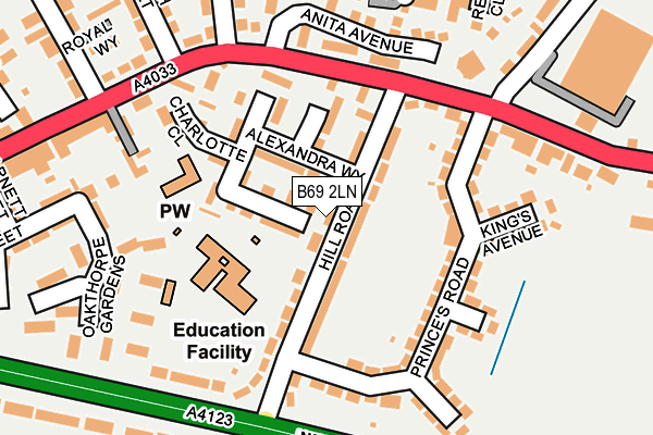 B69 2LN map - OS OpenMap – Local (Ordnance Survey)