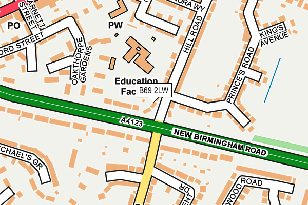 B69 2LW map - OS OpenMap – Local (Ordnance Survey)