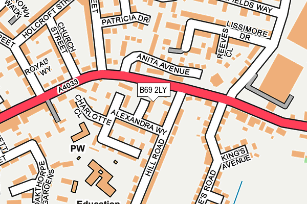 B69 2LY map - OS OpenMap – Local (Ordnance Survey)