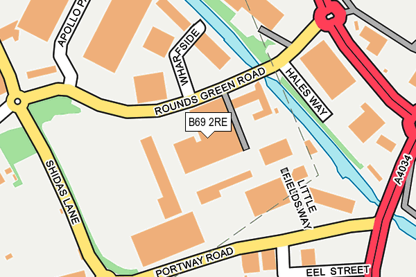 B69 2RE map - OS OpenMap – Local (Ordnance Survey)