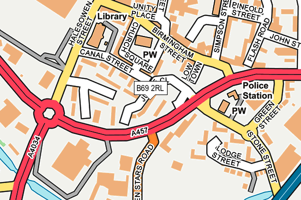 B69 2RL map - OS OpenMap – Local (Ordnance Survey)