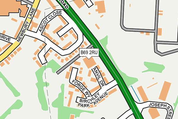 B69 2RU map - OS OpenMap – Local (Ordnance Survey)