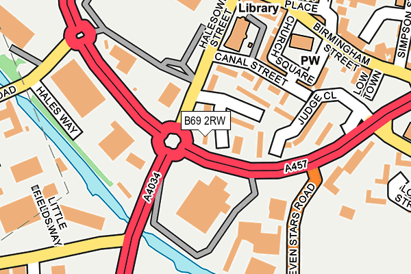 B69 2RW map - OS OpenMap – Local (Ordnance Survey)