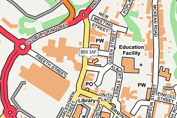 B69 3AF map - OS OpenMap – Local (Ordnance Survey)