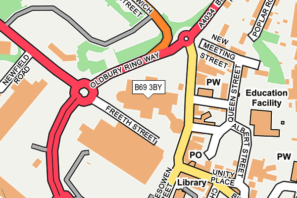 B69 3BY map - OS OpenMap – Local (Ordnance Survey)