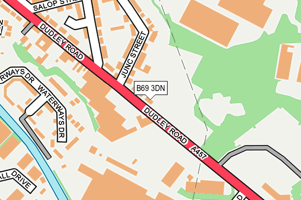 B69 3DN map - OS OpenMap – Local (Ordnance Survey)