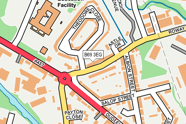 B69 3EG map - OS OpenMap – Local (Ordnance Survey)