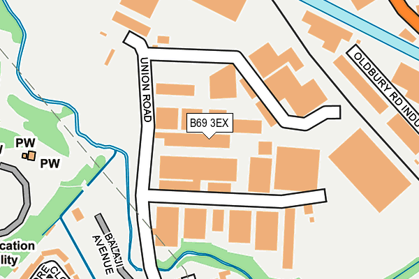 B69 3EX map - OS OpenMap – Local (Ordnance Survey)