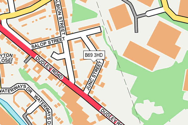 B69 3HD map - OS OpenMap – Local (Ordnance Survey)