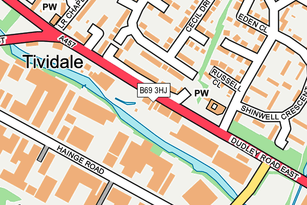 B69 3HJ map - OS OpenMap – Local (Ordnance Survey)