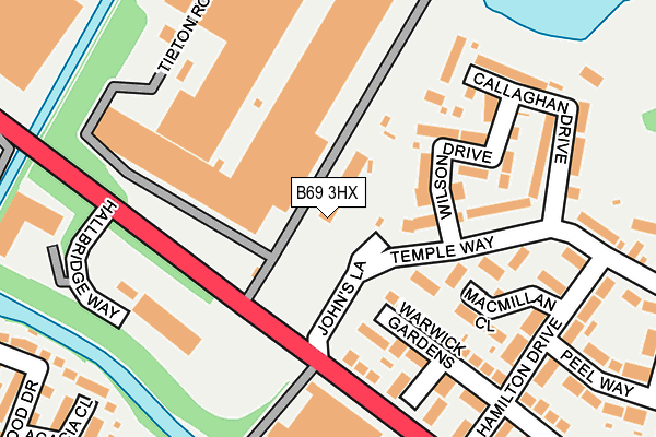 B69 3HX map - OS OpenMap – Local (Ordnance Survey)