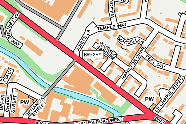 B69 3HY map - OS OpenMap – Local (Ordnance Survey)