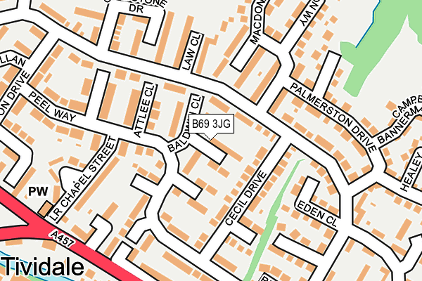 B69 3JG map - OS OpenMap – Local (Ordnance Survey)
