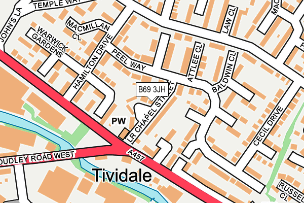 B69 3JH map - OS OpenMap – Local (Ordnance Survey)