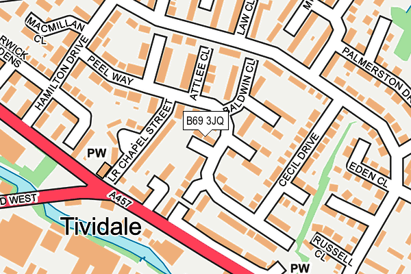 B69 3JQ map - OS OpenMap – Local (Ordnance Survey)