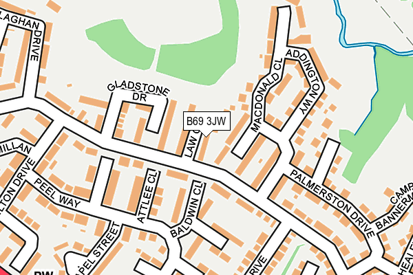 B69 3JW map - OS OpenMap – Local (Ordnance Survey)