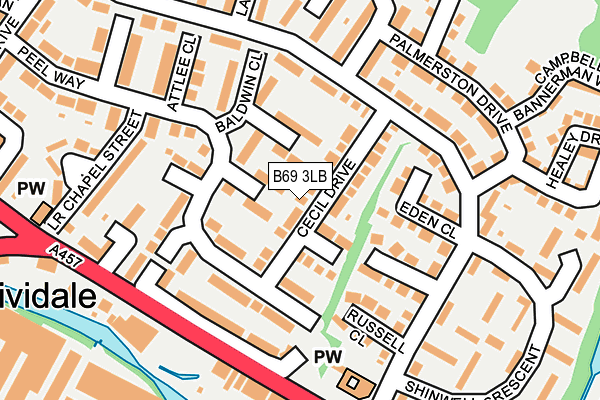 B69 3LB map - OS OpenMap – Local (Ordnance Survey)