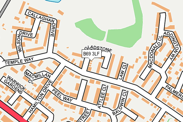 B69 3LF map - OS OpenMap – Local (Ordnance Survey)