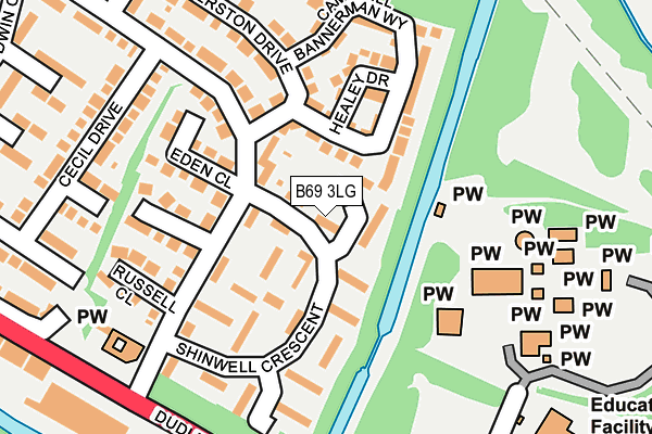 B69 3LG map - OS OpenMap – Local (Ordnance Survey)