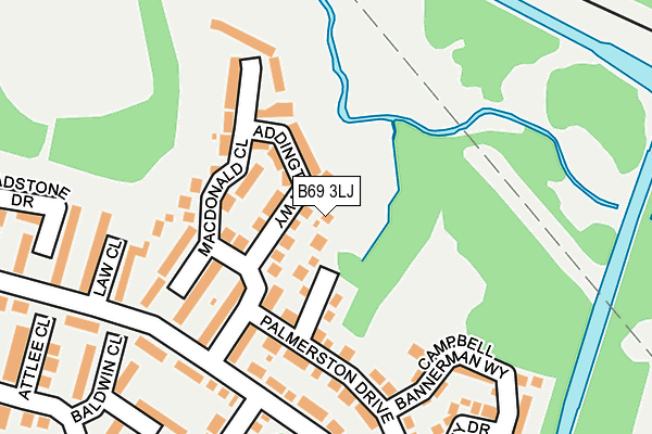 B69 3LJ map - OS OpenMap – Local (Ordnance Survey)