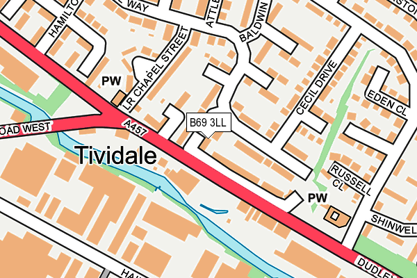 B69 3LL map - OS OpenMap – Local (Ordnance Survey)