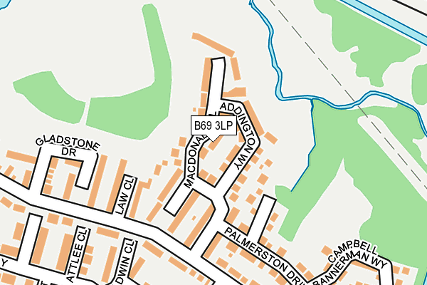 B69 3LP map - OS OpenMap – Local (Ordnance Survey)