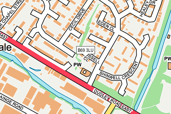 B69 3LU map - OS OpenMap – Local (Ordnance Survey)