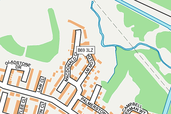 B69 3LZ map - OS OpenMap – Local (Ordnance Survey)